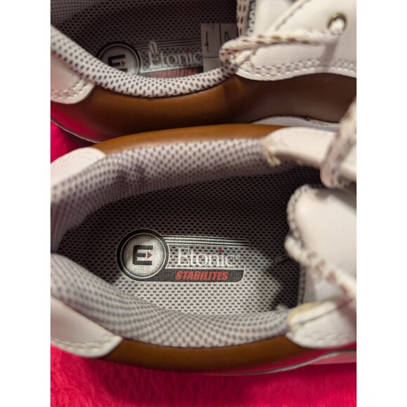 Etonic Stabilites Men’s Golf Shoes White Brown Leather Spiked Size 7 M 2004 VTG - Picture 3 of 11